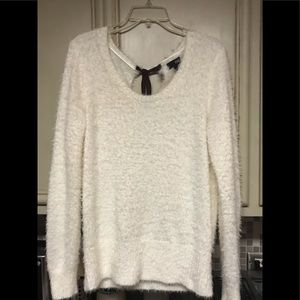 a.n.a cream fuzzy pullover sweater
